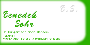 benedek sohr business card